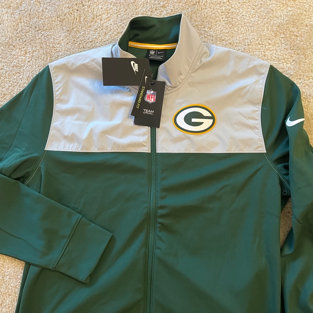 $90 Nike Green Bay Packers Team Sideline Softshell Jacket NFL football coat top